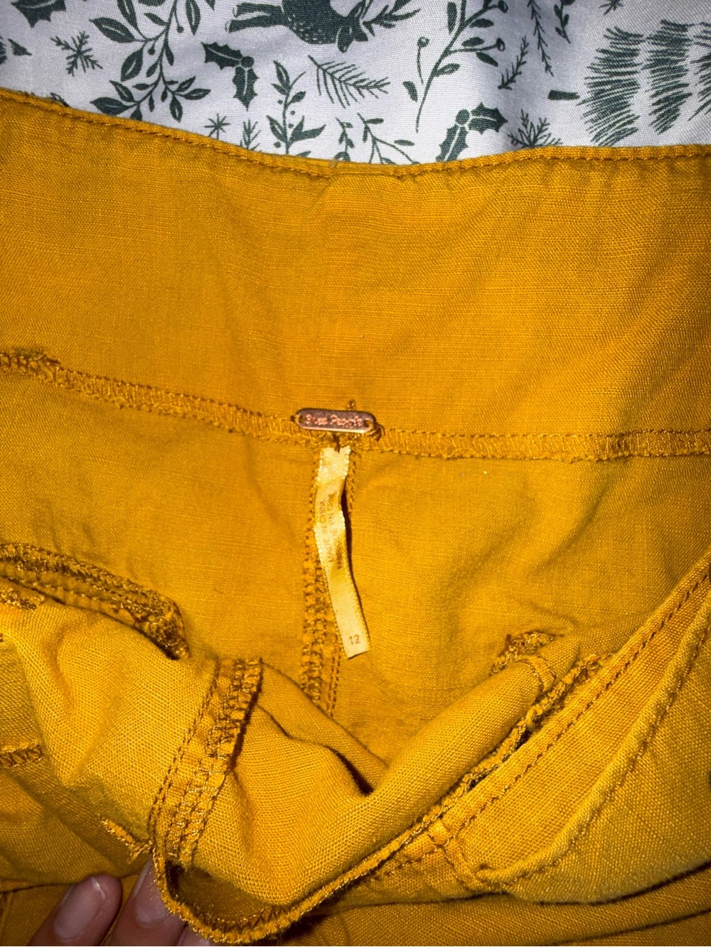 Free People Mustard Yellow Mini Skirt with Utility Pockets - Picture 5 of 6